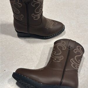 Brown Kids Cowboy Boots
